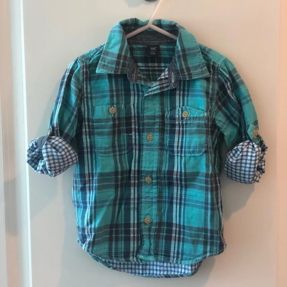 Baby gap button down with tab roll sleeves